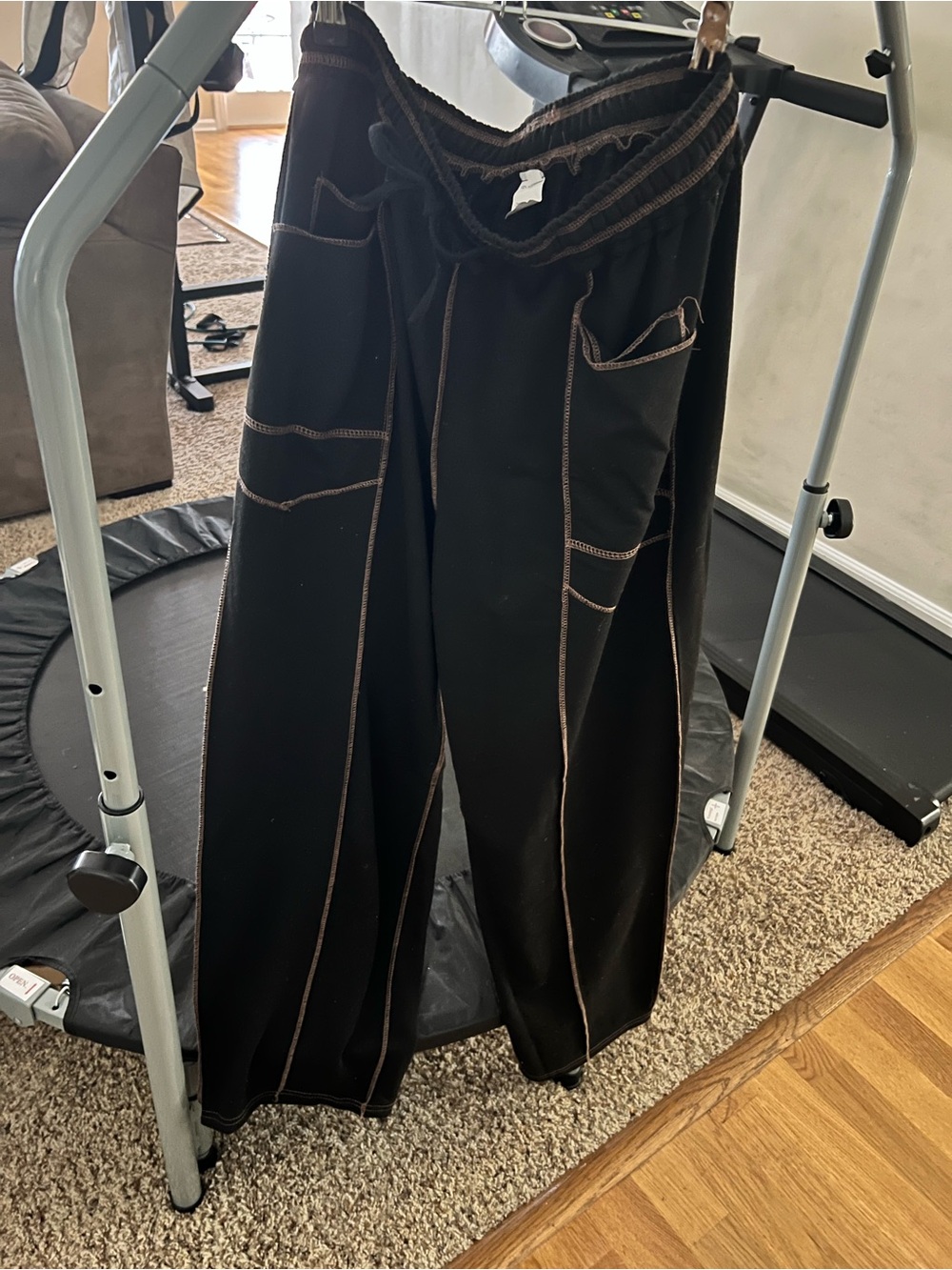 Black Wide Leg Barrel Lounge Pants by comfy finds you